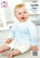 Knitting Pattern - King Cole 5774 - Baby Pure DK - Collared & V-Neck Cardigans